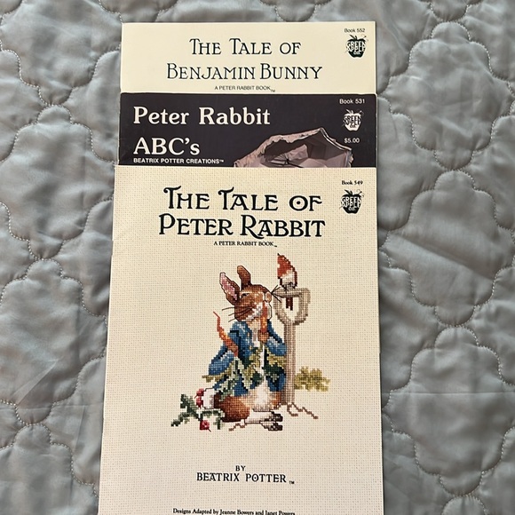 Set of 3 Count Cross Stitch Books - Peter Rabbit and Benjamin Bunny - Vintage - Picture 1 of 12